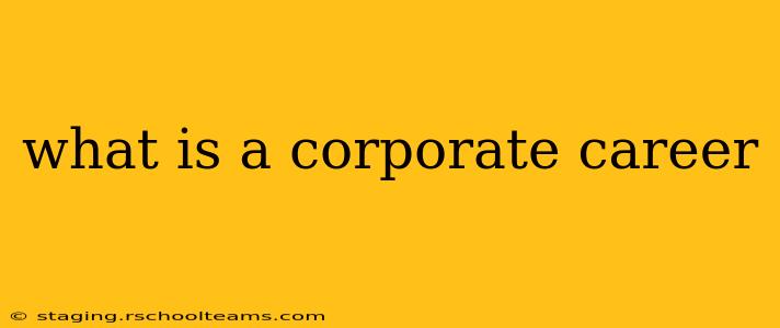 what is a corporate career