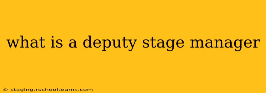 what is a deputy stage manager