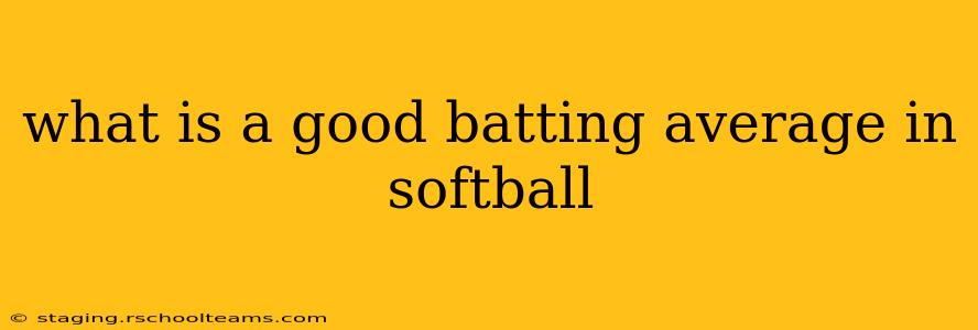what is a good batting average in softball