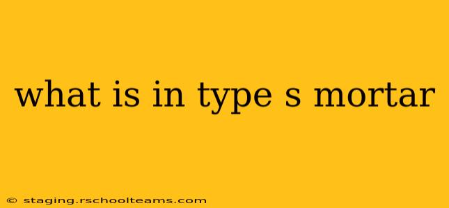what is in type s mortar