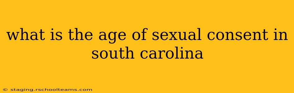 what is the age of sexual consent in south carolina