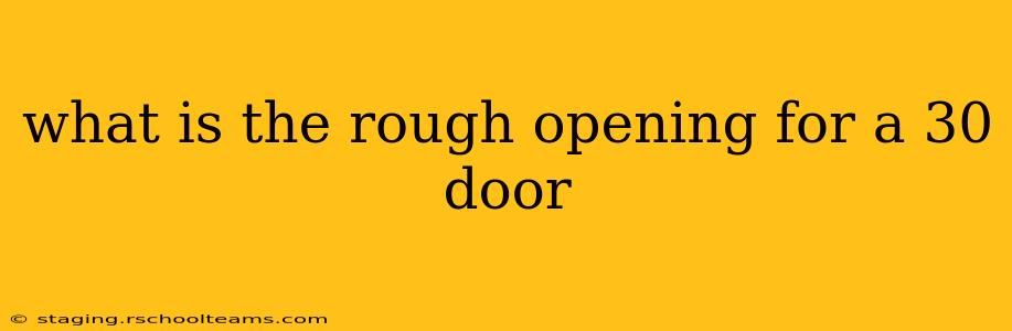 what is the rough opening for a 30 door