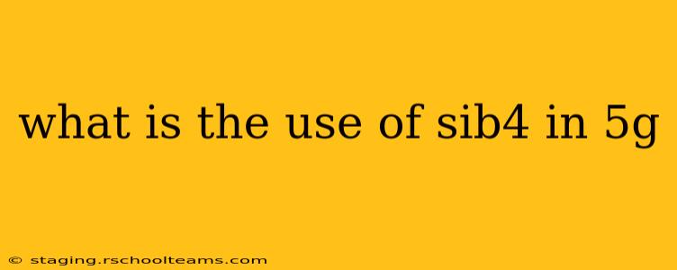 what is the use of sib4 in 5g