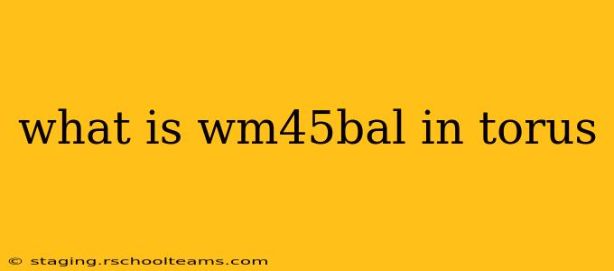 what is wm45bal in torus