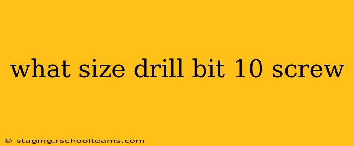 what size drill bit 10 screw