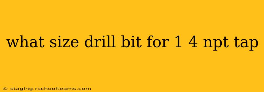 what size drill bit for 1 4 npt tap