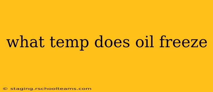 what temp does oil freeze