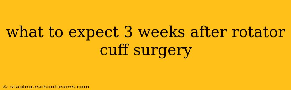 what to expect 3 weeks after rotator cuff surgery
