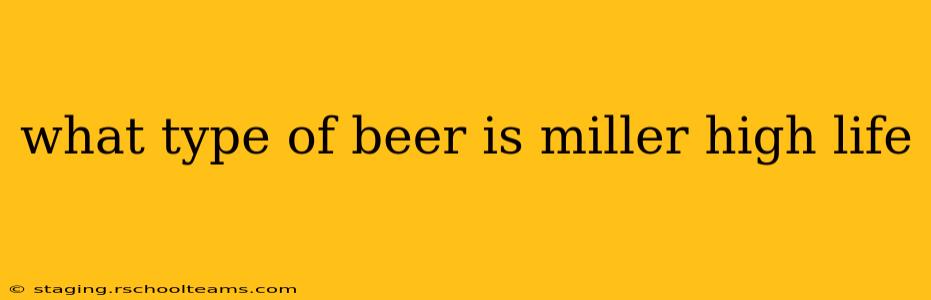 what type of beer is miller high life