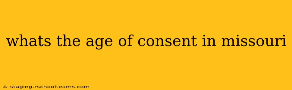 whats the age of consent in missouri
