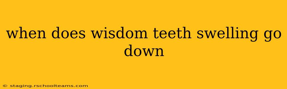 when does wisdom teeth swelling go down