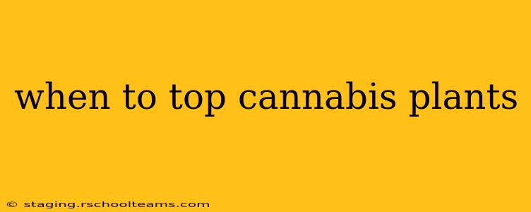 when to top cannabis plants