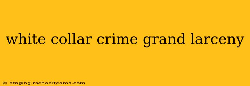 white collar crime grand larceny