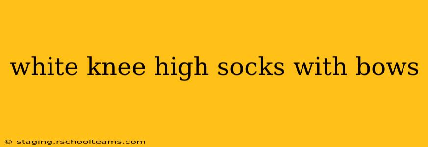 white knee high socks with bows