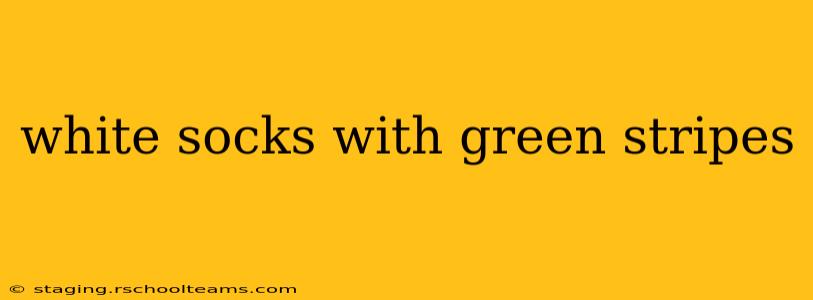 white socks with green stripes