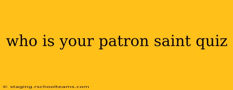 who is your patron saint quiz