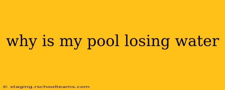 why is my pool losing water