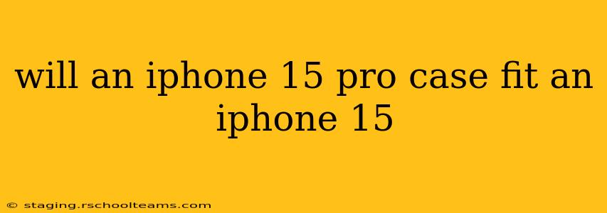will an iphone 15 pro case fit an iphone 15