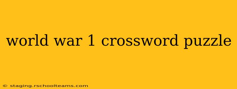 world war 1 crossword puzzle