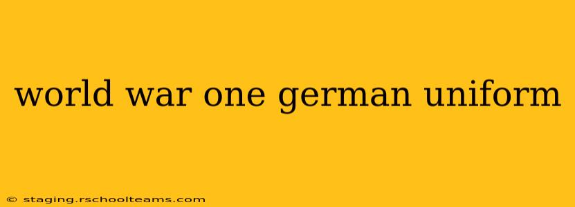 world war one german uniform