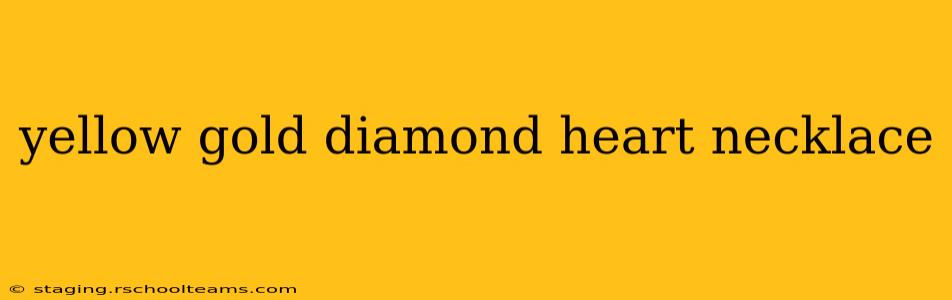 yellow gold diamond heart necklace