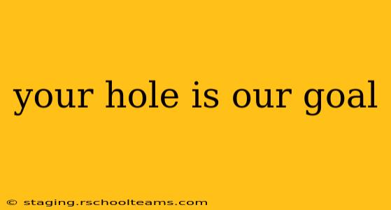 your hole is our goal