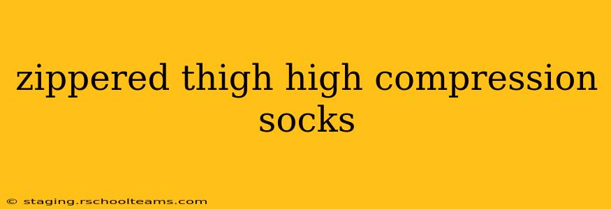 zippered thigh high compression socks